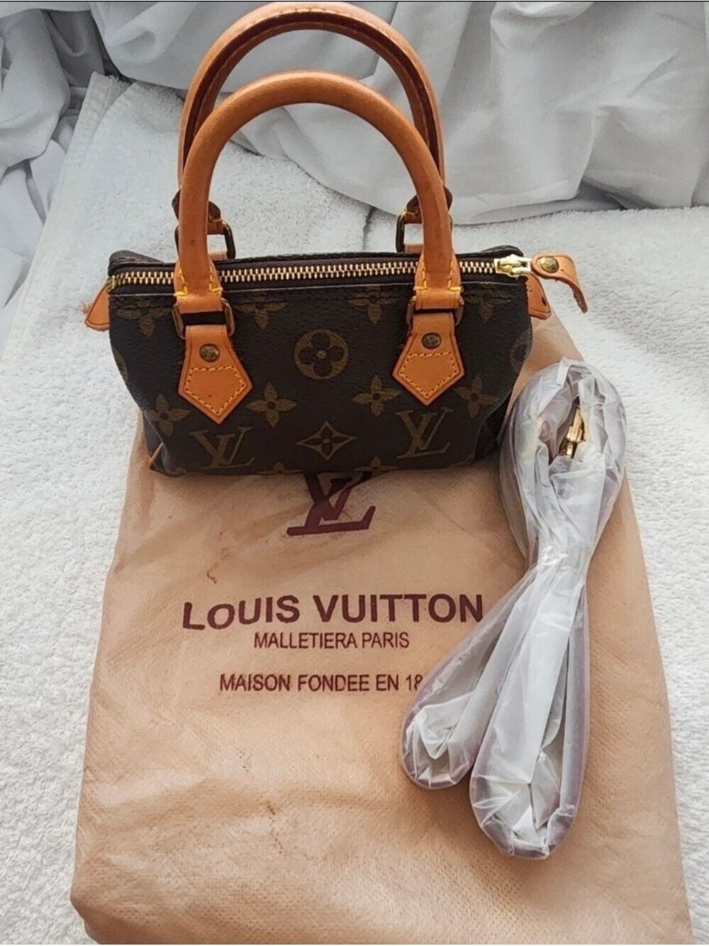 NWOT Authentic Rare Louis Vuitton Monogram Canvas Nano Speedy Bag